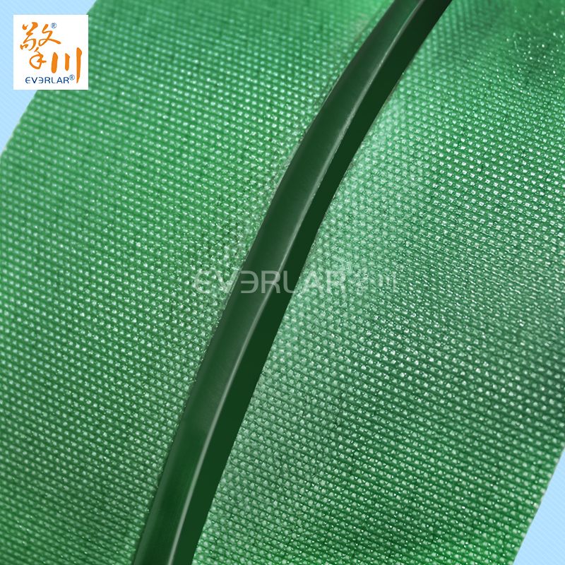 雙面纖維輸送帶綠色加導(dǎo)條防偏移包裝行業(yè)物料傳送皮帶定制