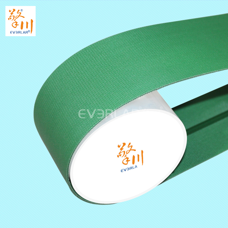 雙面纖維輸送帶綠色加導(dǎo)條防偏移包裝行業(yè)物料傳送皮帶定制
