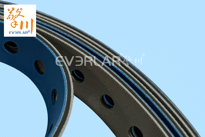 藍(lán)灰片基帶加打孔耐磨抗拉伸印刷紡織生產(chǎn)線(xiàn)紙張布料元件傳送平皮帶